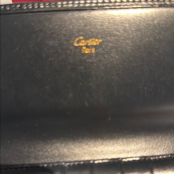 Cartier Black and Gold Leather Clutch - Picture 7 of 12
